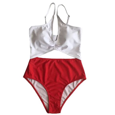 2018 New Womens Swimsuits One Piece Swimwear Double Color Bikini