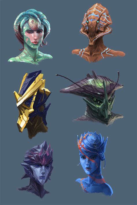 Alien Head Concepts by Phill-Art on DeviantArt