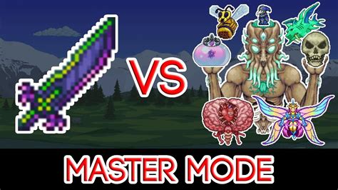 Terraria 1 4 1 True Night S Edge Vs All Bosses Master Mode Youtube