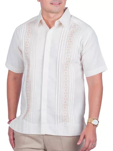 Guayabera Bordada En Punto De Cruz Mod Samahil En Lino Env O Gratis