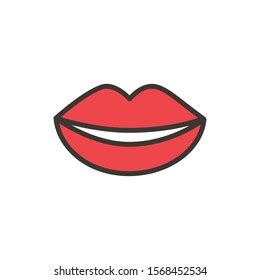 Vector Illustration Red Lips Stock Vector Royalty Free 245242033