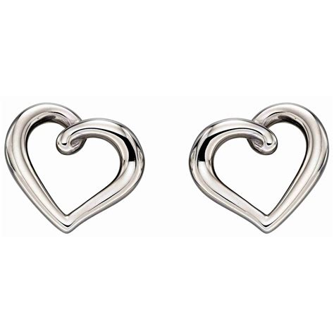 Boucle D Oreille Coeur Or Blanc Femme Clous D Oreilles Maty