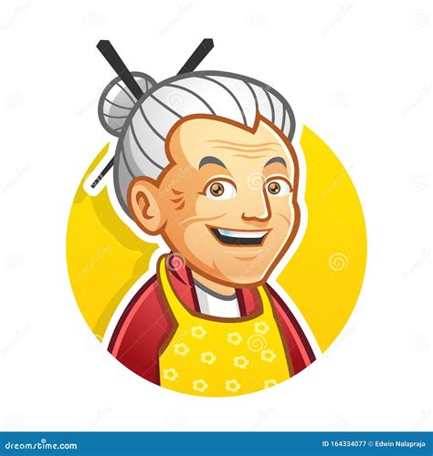 Grandma or Granny Mascot Character Logo Design, Vector Format Stock ...