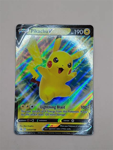 Pikachu V Swsh Black Star Promo Ultra Rare Pok Mon Card Jumbo Size