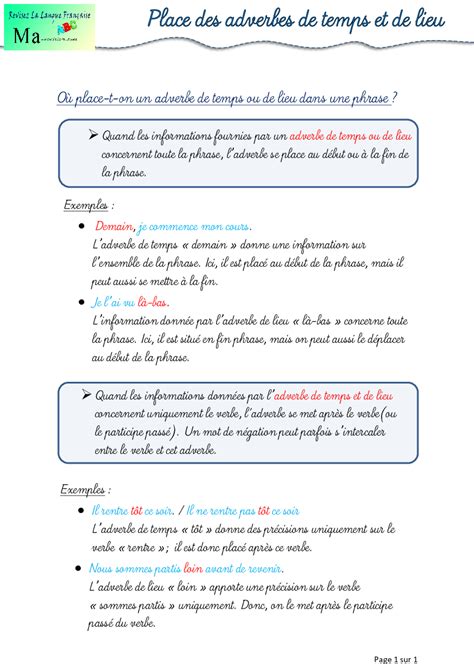 ma revision les valeurs du présent et du passé composé de l indicatif