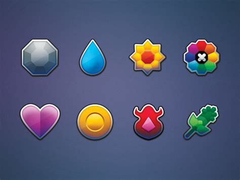 Pokemon Gym Badges (Kanto) by Lily Li on Dribbble