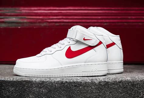 Nike Air Force 1 Mid 07 Sail University Red Sneaker Bar Detroit