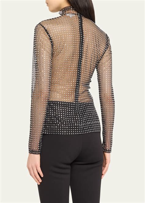 A L C James Rhinestone Embellished Turtleneck Top Bergdorf Goodman