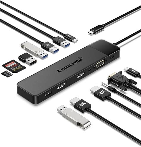 Docking Station USB C Hub 3 Display 13 In 1 Lemorele USB C Docking