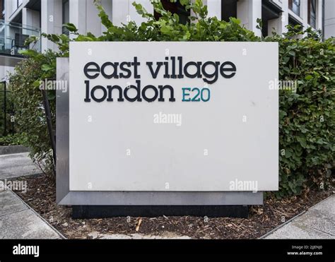 East Village London E20 Street Sign In The Former 2012 Athletes