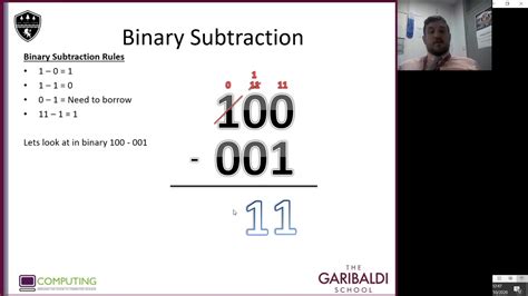 Ks3 Computer Science Binary Subtraction Youtube