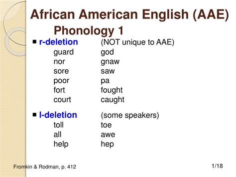 Ppt African American English Aae Phonology Powerpoint