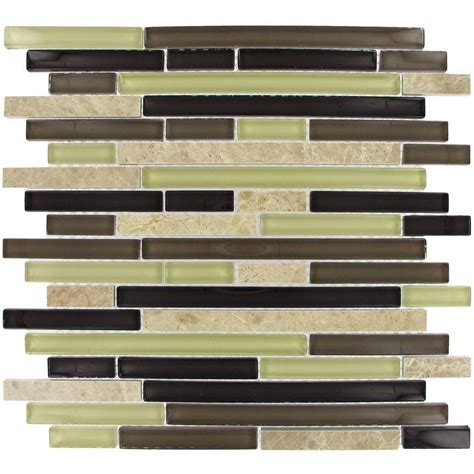 Ms International Aspen Interlocking 12 In X 12 In X 8 Mm Glass Stone Mesh Mounted Mosaic Tile