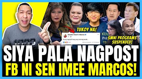 Tukoy Na Siya Pala Ang Nag Post Sa Fb Ni Sen Imee Atty Panelo