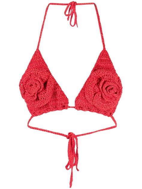 Magda Butrym D Flower Crochet Bikini Top Farfetch