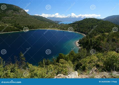 Patagonian lake stock photo. Image of mountain, bankside - 26203286