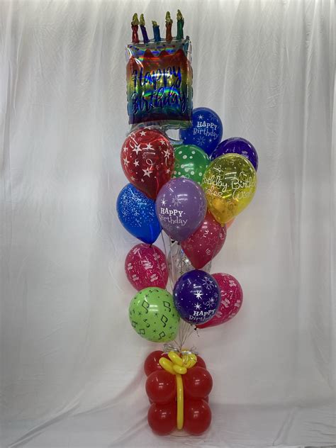 Rainbow Mylar Happy Birthday And 12 Latex Party Balloon Bouquet Delivery