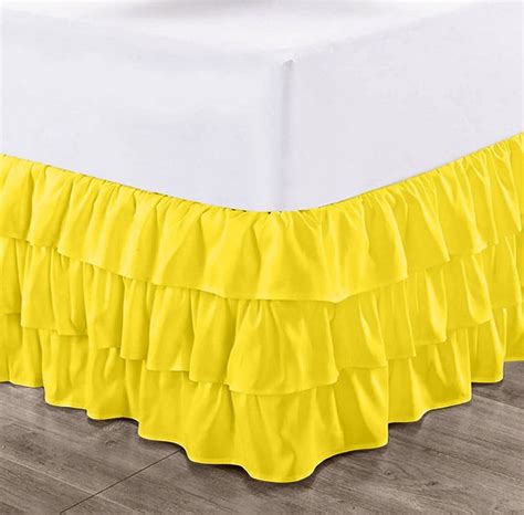 Ccny 18 Inch Drop Multi Ruffled Bed Skirt Olympic Queen Size 100