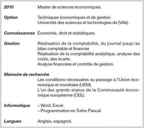 Exemple De Cv Etudiant Master Laboite Cv Fr