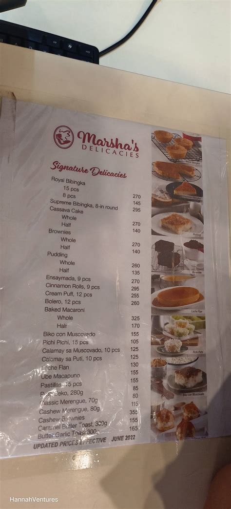 Menu At Marsha S Delicacies Cafe Bantay HCQ9 R9G