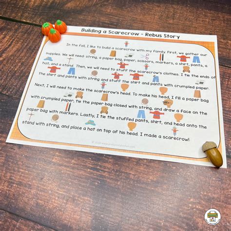 I Can Build Scarecrow Preschool Literacy Set And Rebus Story Pre K Printable Fun