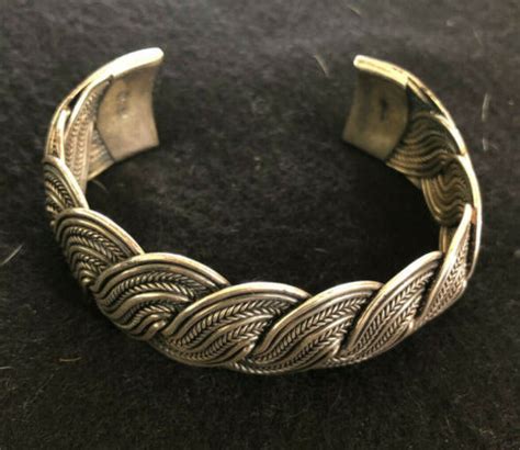 Thailand 925 Sterling Silver Cuff Bracelet Gem