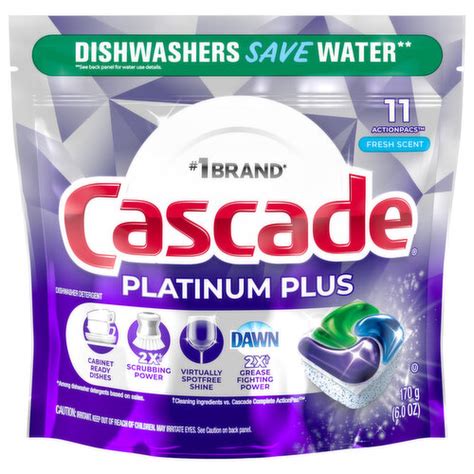 Cascade Dishwasher Detergent Fresh Scent Actionpacs Brookshires