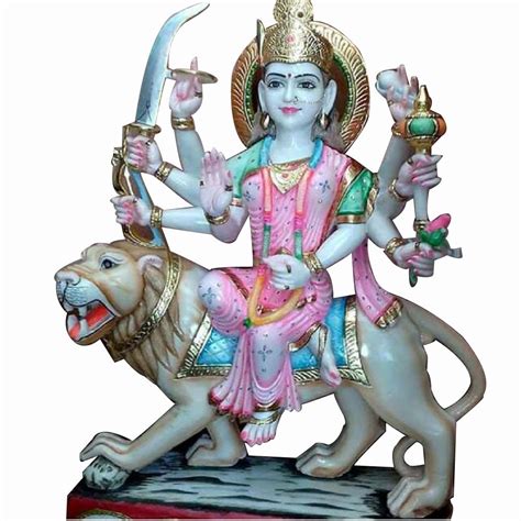 Painted Maa Durga Marble Statue For Temple Size Inch At Rs