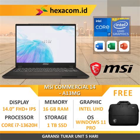 Jual Msi Commercial H A Mg Core I H Gb Tb Ssd W Pro