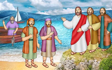 Jesus Walking With Disciples Animated