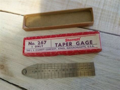 STARRETT No 267 Taper Gage Machinist Measuring Hand Tool In Box