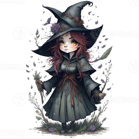 Watercolor Cute Witch Png Design Generative Ai 27248674 Png