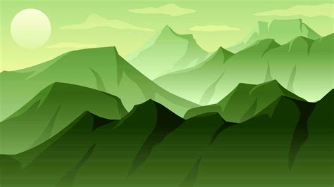 montaña paisaje vector ilustración. verde montañas cresta con Dom y ...