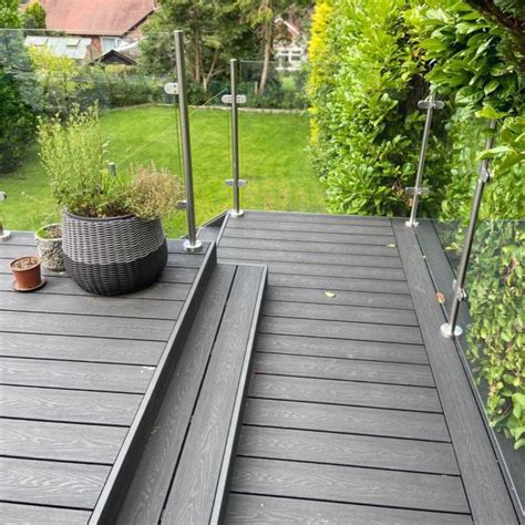 Deep Embossed Midnight Black Composite Decking 36m The Outdoor