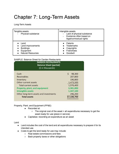 Chapter 7 Long Term Assets Chapter 7 Long Term Assets Long Term Assets Tangible Assets