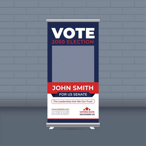 Election Campaign Roll Up Banner Template For District Political Election Voting Publicity