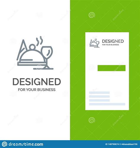 Hotel Dish Food Glass Grey Logo Design And Business Card Template