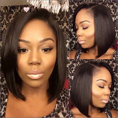 2015 Bob Cut Wigs Brazilian Short Silky Straight Lace Front Bob Wigs ...