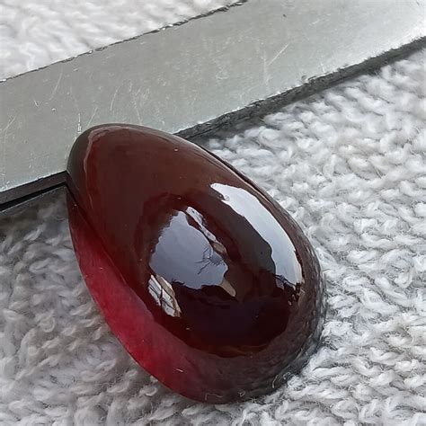 19 Ct Aaa Natural Hessonite Garnet Cabochon Hessonite Garnet Pear Shape