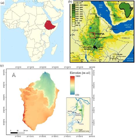 A Map Of Africa With Ethiopia Highlighted B Map Of Ethiopia