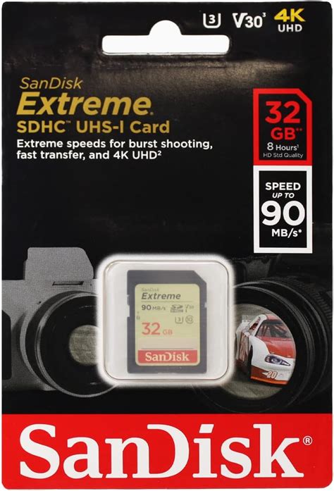 Amazon SanDisk 32GB Extreme SDHC UHS I Memory Card 90MB S C10