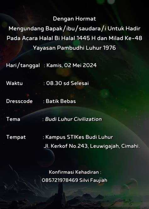 Undangan Milad 48 Tahun Halal Bi Halal 1445 H Yayasan Pambudhi Luhur