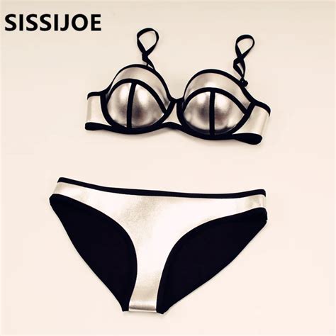 Conjunto de bikini de neopreno con realce para mujer bañador sexy de