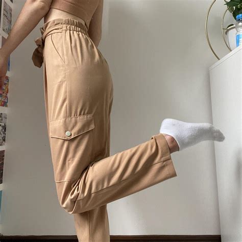 Primark Cargo Trousers Nude Beige Neutral Cargo Depop