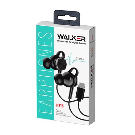 Наушники WALKER H715 с разъемом Type-C black - купить за 292.45 грн в ...