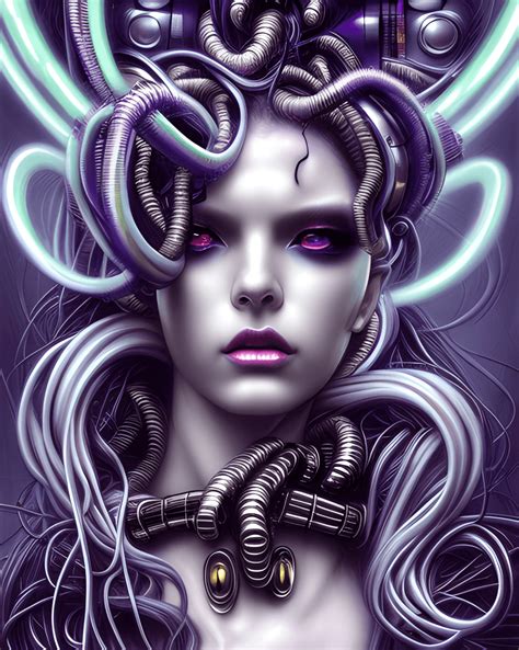 Cyberpunk Medusa Robot Graphic Creative Fabrica