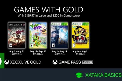 Juegos De Xbox Gold Gratis Para Xbox One Y 360 De Agosto 2021