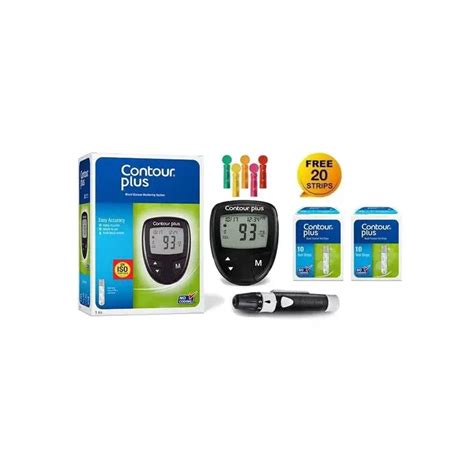 Buy Contour Plus Blood Glucose Monitoring System Glucometer With 20