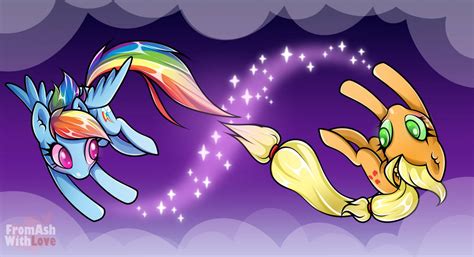 Applejack and Rainbow Dash by LoverAshley on DeviantArt