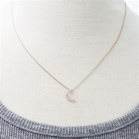 Crescent Moon Necklace in Rose Gold Moon Necklace Wedding | Etsy